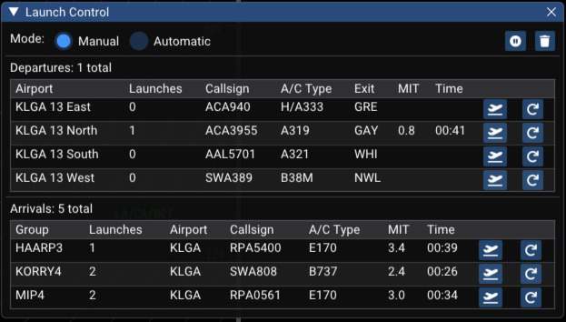 manual aircraft launch window